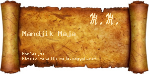 Mandjik Maja névjegykártya